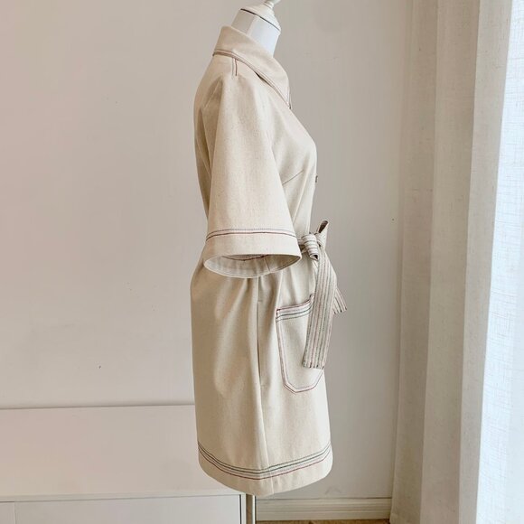 Norma Denim Mini Dress in Cream - Picture 6 of 10